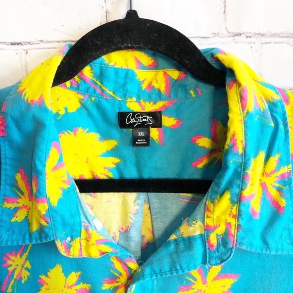 SOLD City Streets 90’s Style Neon Palm Tree Shirt - Picture 2 of 4